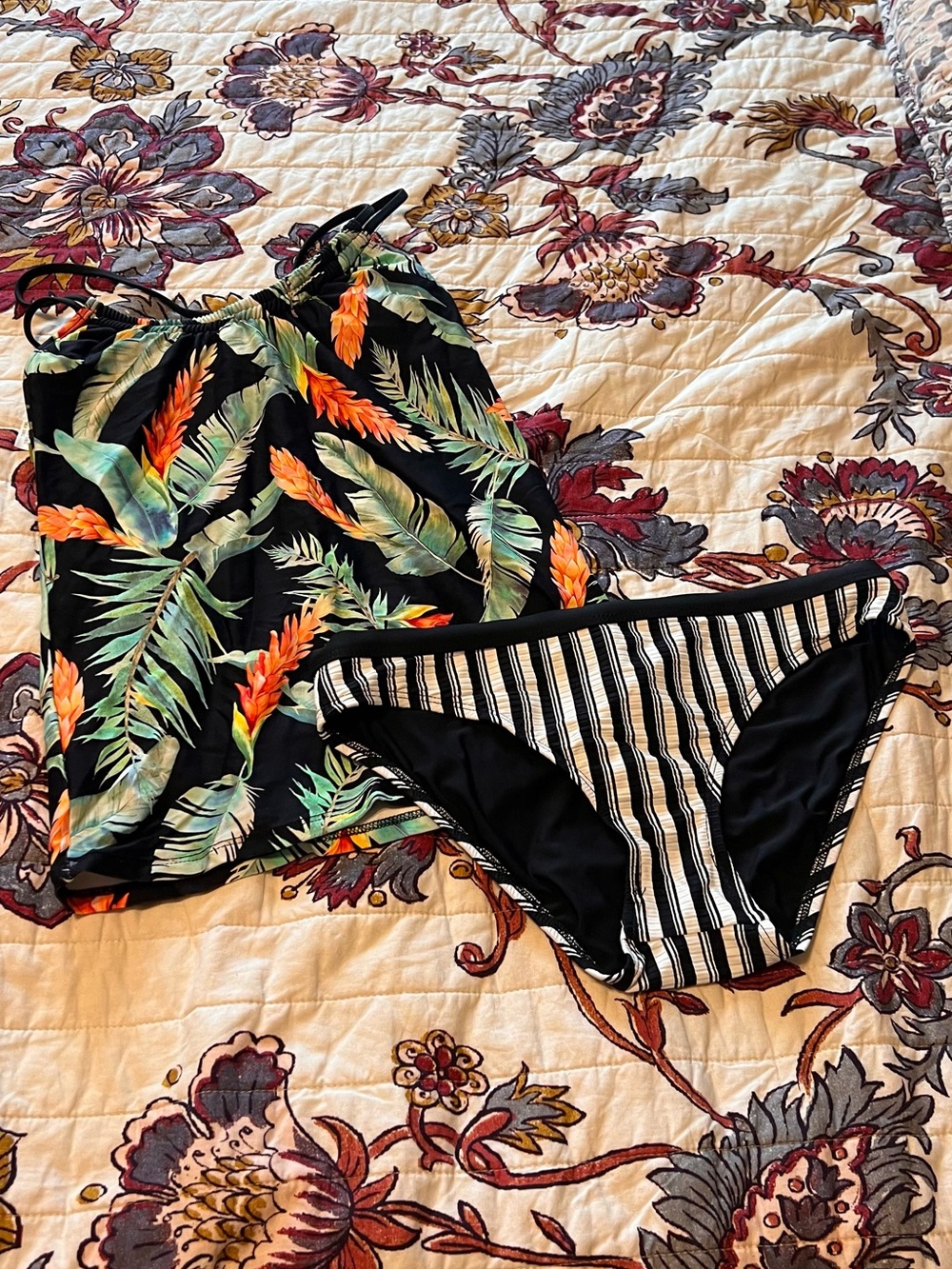 Next Brand Tropical Black & Green Women’s Two-Piece Swim Set